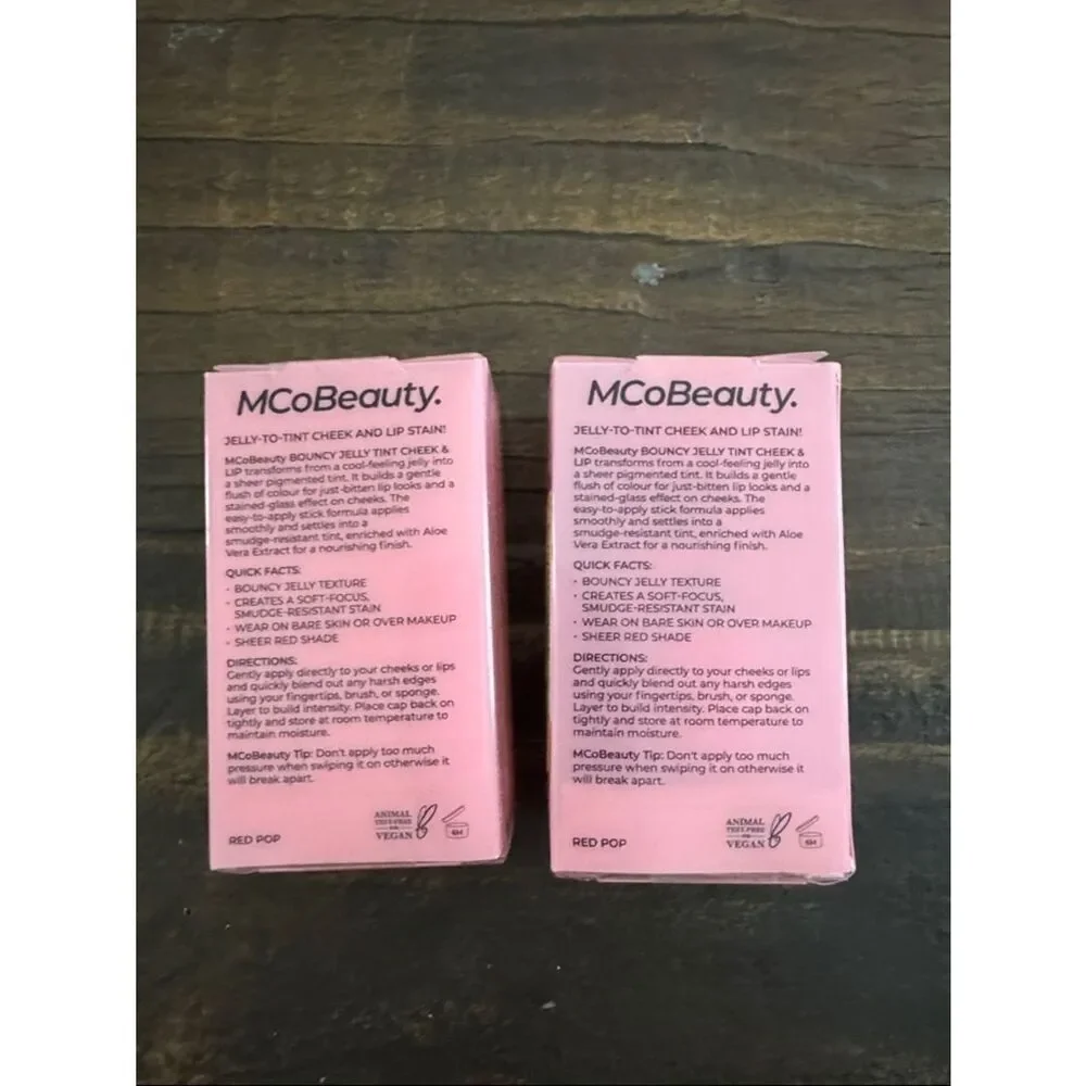 Bouncy Jelly Tint Cheek & Lip - Pink Red Pop color x 2
